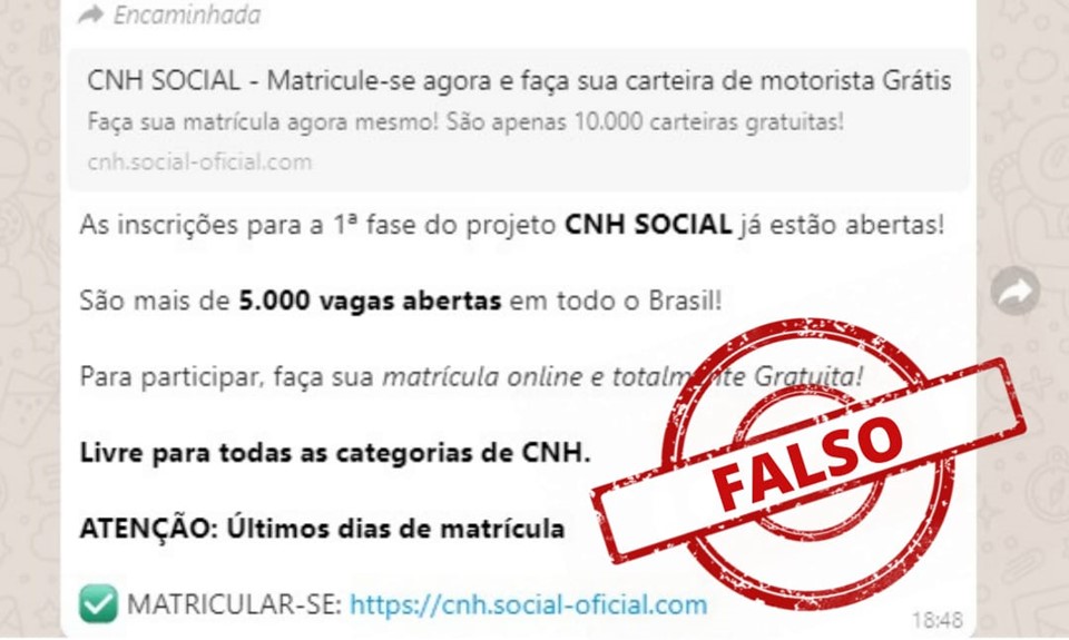 Detran|ES alerta para sites falsos oferecendo inscrições para o programa CNH Social 1