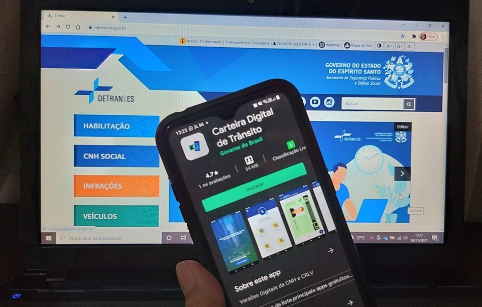 Detran|ES destaca facilidades disponíveis no App Carteira Digital de Trânsito 1