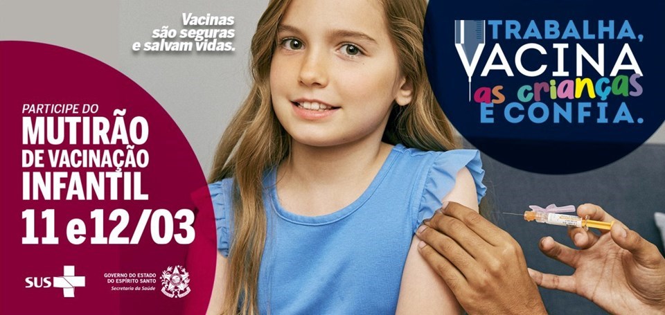 Estado promove mutirão de vacinação contra Covid-19 para público infantil na próxima sexta (11) e sábado (12) 1