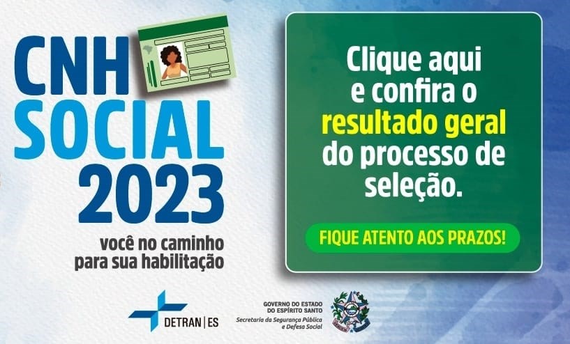 Detran|ES divulga lista dos 3.500 selecionados na 1º fase do CNH Social 2023 1