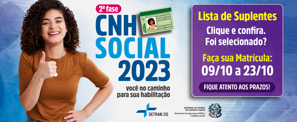 Detran|ES divulga lista de suplentes da 2ª fase do CNH Social 2023 1